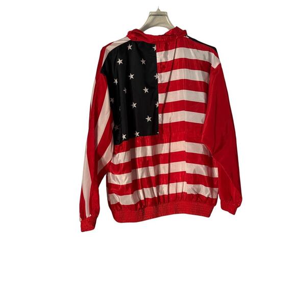 Vintage Aryee Patriotic Poly Zip Windbreaker Jacket Women's Size Large - Picture 4 of 4